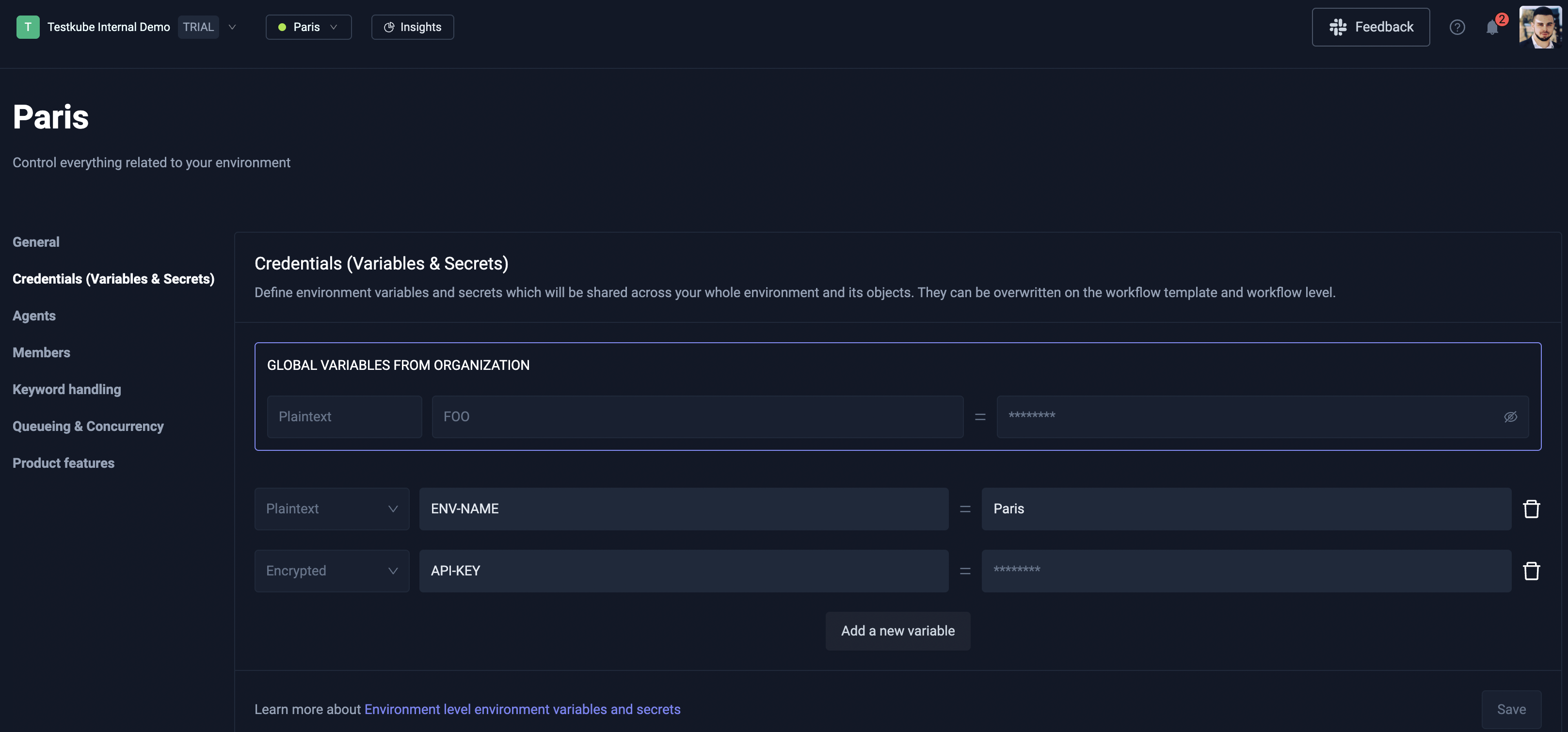 Environment credentials