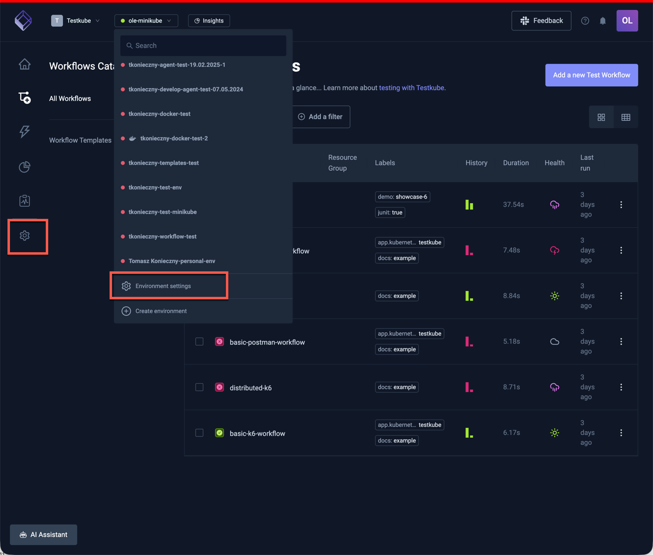Environment Settings